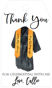 Graduation Party Gown Favor Tag 2026: Graduation Party Gown