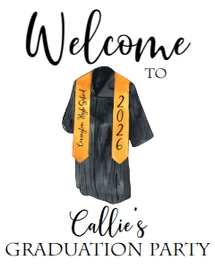 Graduation Party Gown Welcome Sign 2026: Graduation Party Gown