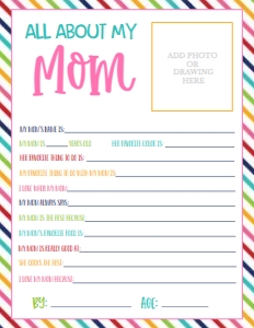 Mother's Day About My Mom Stripes: Mother's Day About My Mom Stripes