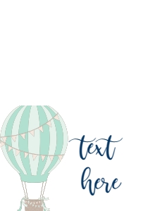 Baby Shower Aqua Balloon Food Tent Single Page: Baby Shower Hot Air Balloon Aqua Invite 522683140