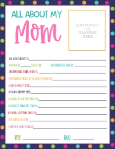 Mother's Day About My Mom Dark Polka Dots: Mother's Day About My Mom Dark Polka Dots