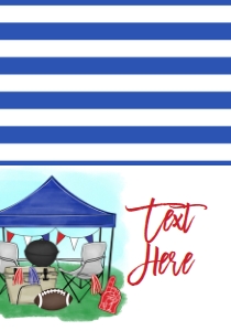 Birthday Football Tailgate Blue Red Food Tent Single Page: Birthday Football Tailgate Blue Red