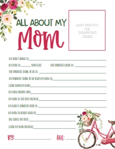 Mother's Day About My Mom Floral Bike: Mother's Day About My Mom Floral Bike
