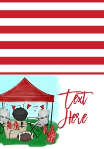 Birthday Football Tailgate Red Food Tent Single Page: Football Kickoff Party Red