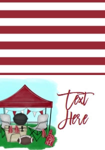 Birthday Football Tailgate Maroon Food Tent Single Page: Birthday Football Tailgate Maroon