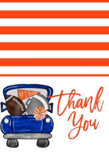Birthday Football Truck Blue Gator Thank You: Birthday Football Truck Blue Gator