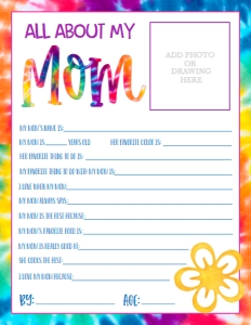 Mother's Day About My Mom Tie Dye: Mother's Day About My Mom Tie Dye