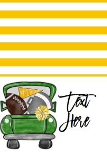Birthday Football Truck Green Gold Food Tent Single Page: Birthday Football Truck Green Gold