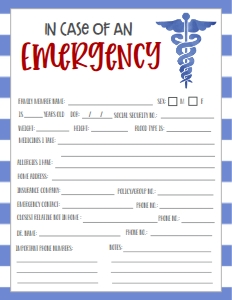 Emergency Contact Blue design preview