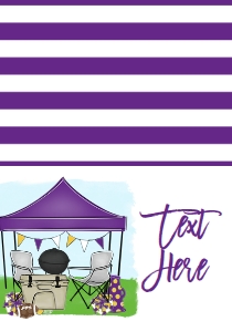 Birthday Football Tailgate Purple Gold Food Tent Single Page: Birthday Football Tailgate Purple Gold