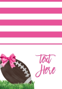 Birthday Football Pink Bow Food Tent Single Page: Birthday Football Pink Bow