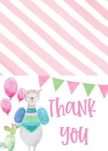 Birthday Cactus Llama Fun Thank You: Birthday Cactus Llama Fun