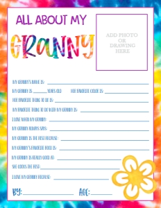 Mother's Day About My Granny Tie Dye: Mother's Day About My Mom Tie Dye