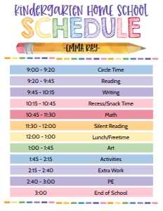 Homeschool Schedule Pencil design preview