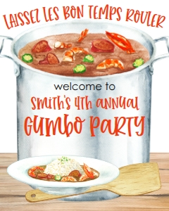 Gumbo Pot Party Laissez Welcome Sign 8x10: Gumbo Pot Party Laissez