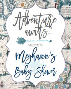 Baby Shower Adventure Map Grey Welcome Sign 8x10: Baby Shower Adventure Map Grey Invite 502649164