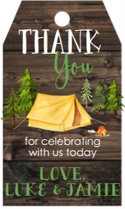 Baby Shower Adventure Camping Yellow Tent Favor Tag: Baby Shower Adventure Camping Yellow Tent Invitation 638528417