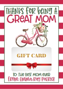 Gift Card Mother's Day Floral Bike: Gift Card Mother's Day Floral Bike