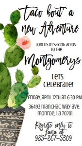 Farewell Catus Party Taco Bout Text Invite: Farewell Catus Party Taco Bout Invite