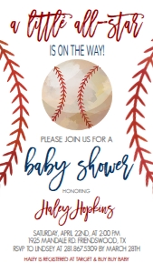 Baby Shower Baseball Invite All Star Text Invite: Baby Shower Baseball Invite All Star