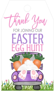 Easter Egg Hunt Truck Favor Tag: Easter egg Hunt Truck
