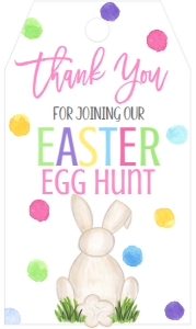 Easter Egg Hunt Bunny Favor Tag: Easter Egg Hunt Bunny