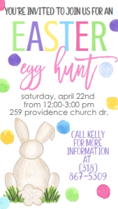 Easter Egg Hunt Bunny Text Invite: Easter Egg Hunt Bunny