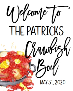 Crawfish Boil Platter Welcome Sign: Crawfish Boil Platter 7x5