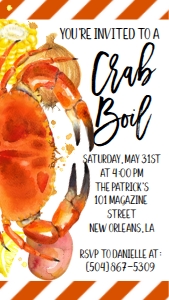 Crab Boil Fixins Text Invite: Crab Boil Fixins