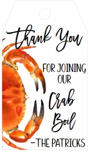 Crab Boil Mad Favor Tag: Crab Boil Mad