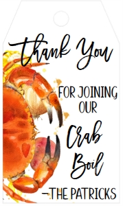 Crab Boil Fixins Favor Tag: Crab Boil Fixins