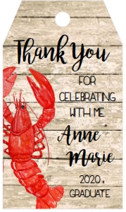 Crawfish Boil Grad Favor Tag: Crawfish Boil Grad