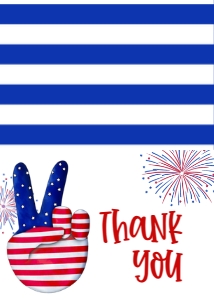 4th of July Hand Thank You: 4th of July Yankee Two-dle Birthday