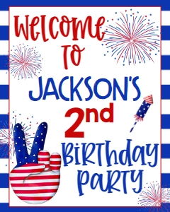 4th of July Hand Welcome Sign: 4th of July Yankee Two-dle Birthday