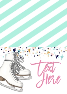 Birthday Ice Skate Confetti Food Tent: Birthday Ice Skate Confetti Pink