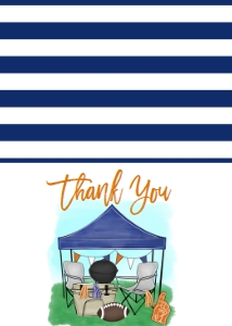 Birthday Football Tailgate Blue Orange Thank You: Birthday Football Tailgate Blue Orange