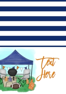 Birthday Football Tailgate Blue Orange Food Tent: Birthday Football Tailgate Blue Orange