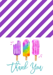 Birthday Popsicle Pink Thank You: Birthday Popsicle Pink