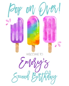 Birthday Popsicle Pink Welcome Sign: Birthday Popsicle Pink