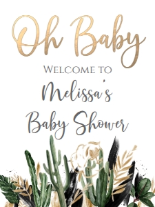 Baby Shower Oh Baby Desert Welcome Sign 18x24: Baby Shower Oh Baby Desert Invitation