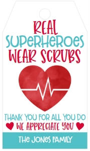 Nurse Appreciation Superheroes thank you tag: Nurse Appreciation Superheroes thank you tag