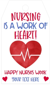 Nurse Appreciation thank you tag: Nurse Appreciation Week Heart 7 day
