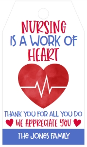 Nursing Work of heart tag blue: Nursing Work of Heart Tag Blue