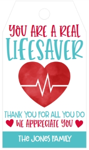 Nurse Appreciation Lifesaver tag aqua: Nurse Appreciation Lifesaver tag aqua