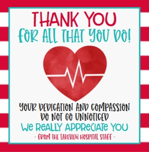 Nurse Appreciation Tag Square Heart Aqua: Nurse Appreciation Tag Square Heart Aqua