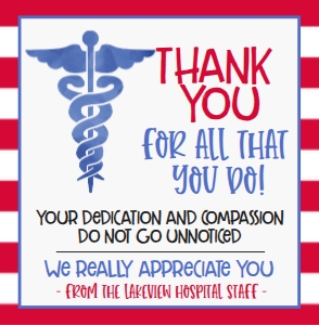 Medical Appreciation Tag Square Thank You Blue: Medical Appreciation Tag Square Thank You Blue