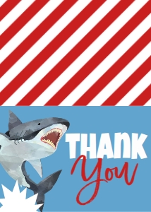 Birthday Shark Pool Party Thank You: Birthday Shark Pool Party