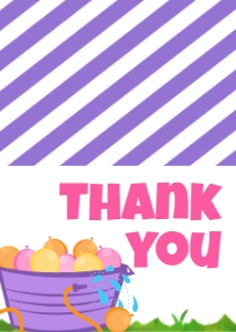 Birthday Water Balloon Get Soaked Bucket Purple Thank You: Birthday Water Balloon Get Soaked Bucket Purple