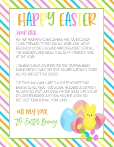 Easter Bunny Letter Stripes: Easter Bunny Letter Stripes