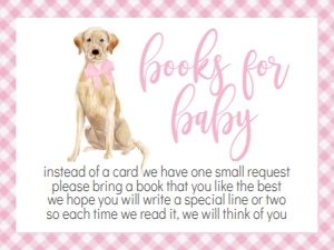 Baby Shower Dog Yellow Lab Watercolor Book Card: Baby Shower Dog Yellow Lab Watercolor